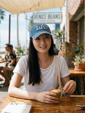 August Hats Womens LA Baseball Cap Denim Chambray, One size